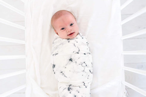 Marble Design Large Baby Swaddle Blanket - Premium Knit for Comfort
