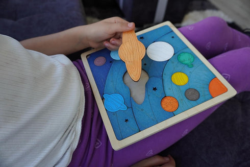 SOLAR SYSTEM and PLANETS Puzzle for Kids - 18 Piece Jigsaw Educational Toy and Gift for Boys Girls Ages 3+