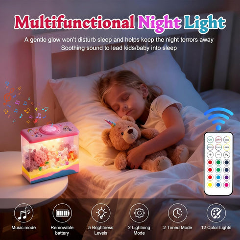8-12, 6-8, 4-12 Unicorn Light-Up Terrarium Kit for Kids - Night Light with Remote & Music, Arts and Crafts for Kids
