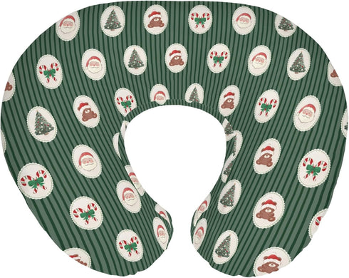 Red and Green Christmas Baby Nursing Pillow Covers for Boy Girl Santa