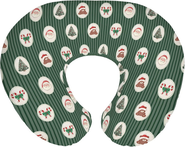 Red and Green Christmas Baby Nursing Pillow Covers for Boy Girl Santa