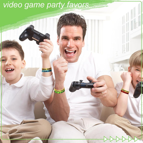 36 Pcs Video Game Bracelets, Gamer Party Favors, Silicone Rubber Wristbands for Gaming Party Decor
