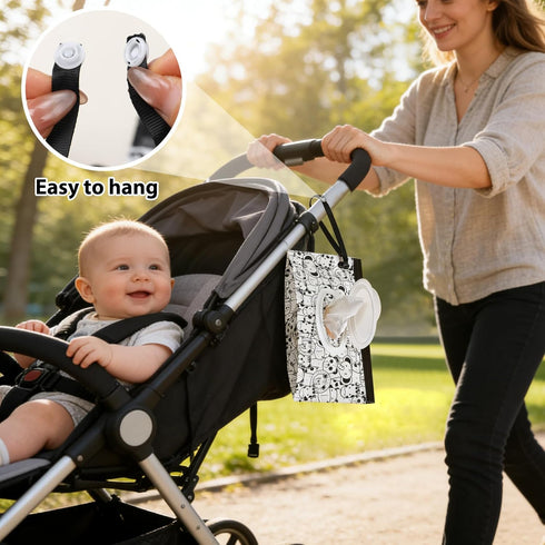 YAHUIPEIUS 2Pack Baby Wipes Dispenser Portable Baby Wipe Holder Refillable Wet Wipes Container Reusable Travel Wipes