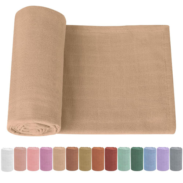 Newborn Baby Swaddle Blanket Unisex Soft Silky Muslin Wrap, Neutral Receiving Blanket for Boys and Girls 47 x 47 inches