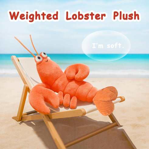 23" 3.3 Niuniu Daddy | Pound Lobster Weighted Stuffed Animals for Kids Adults, Large Lobster Weighted Plush Toys Animal