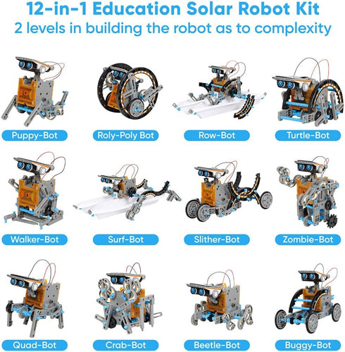 Sillbird STEM 12-in-1 Education Solar Robot Toys for Boys Ages 8-13, DIY Building Science Experiment Kit Birthday Gifts for Kids 8 9 10 11 12 13 Years Old, Solar Powered by The Sun
