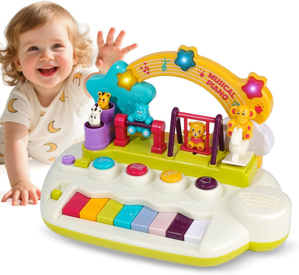 Baby Piano Toys for 1+ Years Old Birthday Gifts Animal Light Up