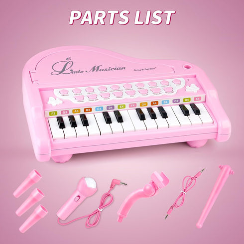 1-3 1 2 3 1st 1 2 3+ Amy&Benton Piano Music Toy Baby for Toddlers Pink for Girls Girl First Birthday Gift for Years Old