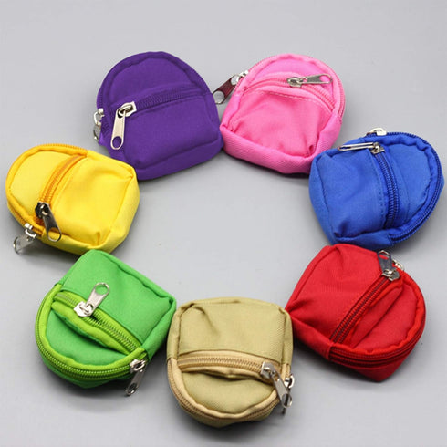 SOTOGO 10 Pieces Mini Doll Zipper Backpack, Girl Doll Accessory Bags for American Dolls