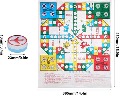 Flight Chess, Portable Aeroplane Chess Game Set with Oval Box, Leisure Sports Supplies