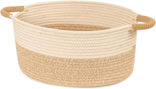 ELIDANTE Woven Basket for Toys, Blankets & Gifts Empty ,Cotton Rope Storage Basket