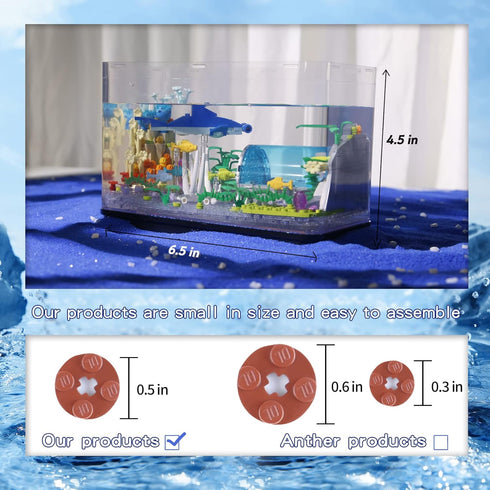 Creative Ideals Fish Tank Building Blocks Toy Sets - Add Water and Charge Light Effects, Best for 6+ Boys, Girls