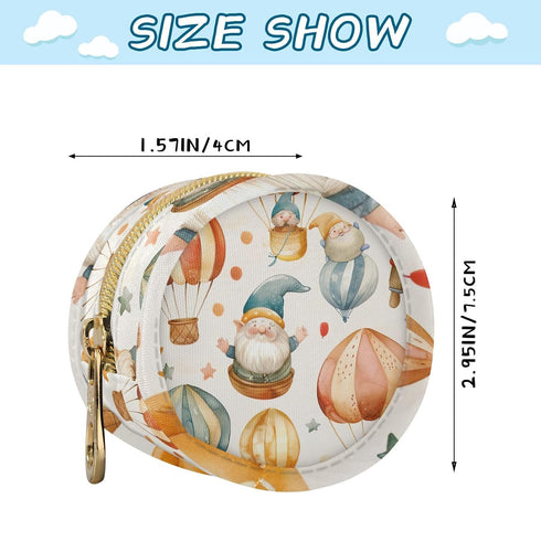 YETTASBIN Hot Air Balloon Gnome Portable Pacifier Holder Case with Metal Hook Buckle & Zipper for Diaper Bag