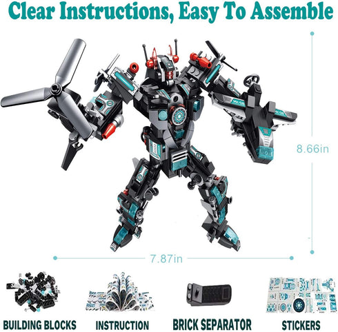 577PCS Set 25-in-1 5 6 7 8 9 10 11 12+ MOONTOY STEM Robot Building Toys Engineering Kit Building Blocks Bricks