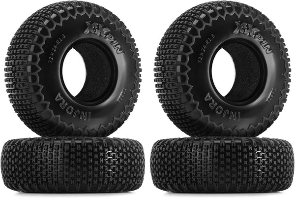 INJORA 1.3" XHX Pin Tires for TRX4m SCX24, 72 * 24mm, S5 Compound, 4PCs