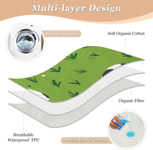 miaozhen 52" 34" Green Field Football Changing Pad Covers Water Resistant Sheet Cover Underpads Changing Pee Mats