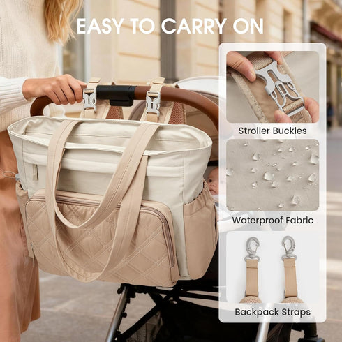 G4Free 3 1 Backpack in Diaper Bag with Insulated Pockets Baby for Women Men Toddler Diaper Tote with Stroller Buckle