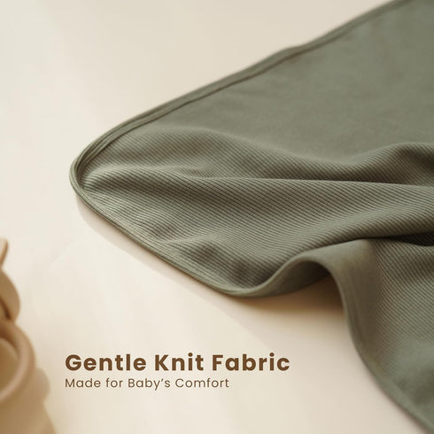2 Pack, Cozy 33x42 Inch Konssy Knit Baby Blanket Soft Ribbed Swaddle Receiving Blankets for Boys & Girls, Lightweight