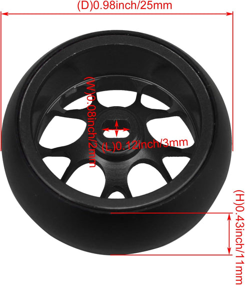 4pcs 25x11MM RC 1:28 Drift Tires, Black Mesh Wheel Hub Replacement for WL 1/28 K969 K989 P929 Upgrade Parts