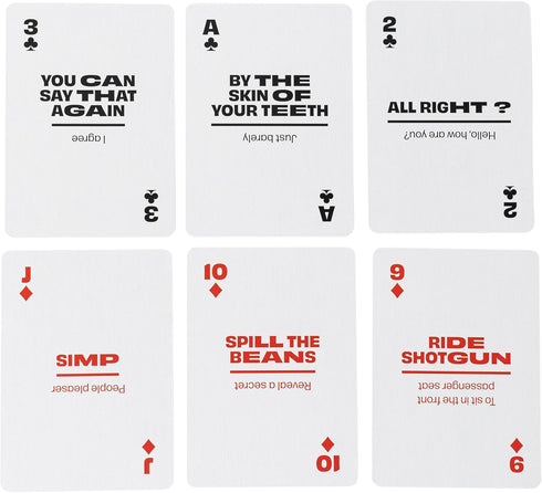 Lingo American Playing Cards | Travel Flashcards | Learn American Slang Vocabulary - 52 Essential Translations