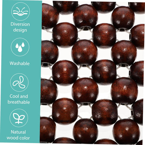FUNOMOCYA Summer Wood Beads Seat Cushion for Cars Breathable Comfort Easy to Install Natural Wooden Beaded Car Seat Mat