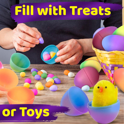 stargo 32 Pack 3.2 Set - Plastic Easter Eggs Empty Large Plastic Eggs Fillable for Easter Egg Hunt, Easter Egg Basket
