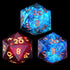 YEMEKO 3Pcs D20 DND Dice Set, 20 Sided D&D Dice, 22mm Handmade Polyhedral Dice, Black Red/Blue Red/Blue Dark