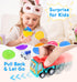 24 Pack Ellinjan Prefilled Easter Eggs with Toys Inside, Pull Back Cars Easter Eggs with Construction Vehicles, Easter