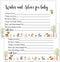 Giftideaworkshop 50 Woodland Baby Shower Wishes and Advice Cards for Mom-to-Be, 4X6 inch