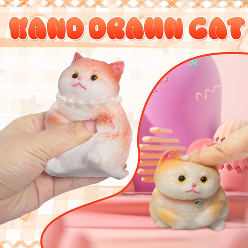 JIACAI 2pcs Favors,Pinch Gifts(2pcs Small Squishy Cat,Handmade Cute Soft Cat Funny Stress Relief Squishies for Kids