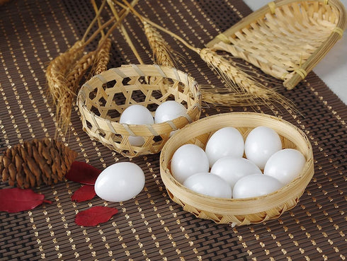 Dong Huang 10pcs Eggs37mm*27mm Solid Parrot Plastic Fake Eggs Realistic, Simulated Fake Bird Eggs for Hatching, Mini