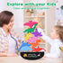 FFTROC Montessori Dinosaur Toys for 2-4 Year Old Boys, Wooden Stacking Balancing Block Sets for Kids