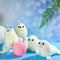 4 Pcs White Seal Stuffed Animal Plush - Cute Chubby Seal Toy Dolls, 10 Inch Gifts for Boys Girls Babies Toddlers
