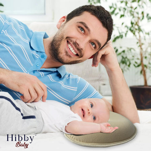 Hibby Baby Pillow for Stroller, Bouncer, Car Seat and Travel (Pebble Grey)
