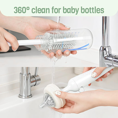 HOMCHEER 6 1 Set, Food-Grade Silicone Cleaning Brush Kit, in Cup Lid Cleaning Brush, Portable Bottle Brush Water Bottle