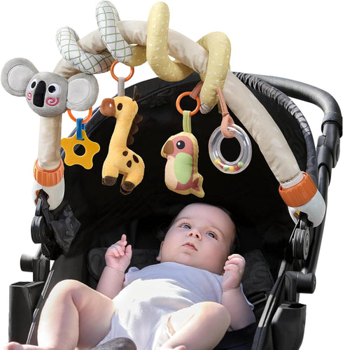 2 1 0 3 6 9 12 24 TUMAMA in Spiral Car Seat Toys Arch Stroller Toy Baby Hanging Toys with Clip Adjustable Detachable