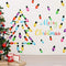 91 Pieces Christmas Wall Stickers, PVC Merry Christmas Lights Bulb Wall Decals for Decoration
