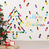 91 Pieces Christmas Wall Stickers, PVC Merry Christmas Lights Bulb Wall Decals for Decoration