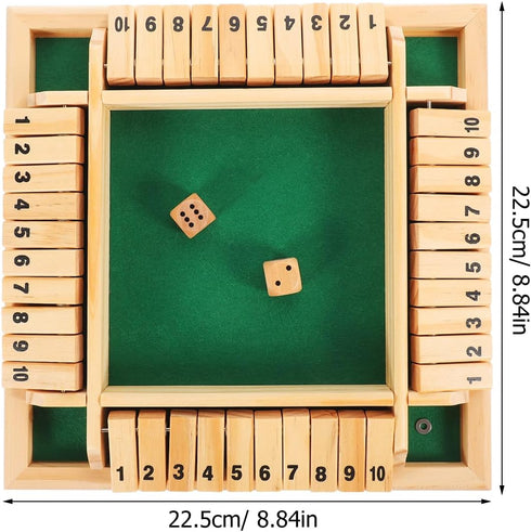 Kisangel Wooden Four-sided Flop Games Digital Wooden Board Game Parent-Child Board Game Educational Toys for Kids (Green)