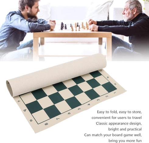 Alomejor Portable Chess Board, 34.5x34.5cm PVC Soft Tournament Chess Set for Travel Camping