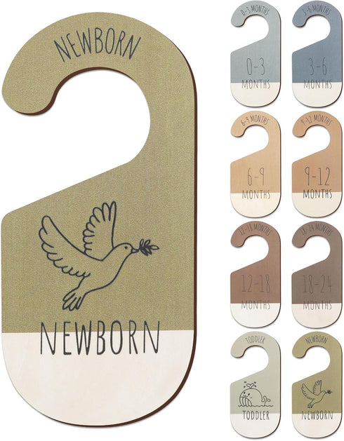ITDYB Baby Closet Dividers for Clothes Organizer - Set of 8 Wooden Double-Sided