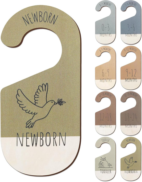 ITDYB Baby Closet Dividers for Clothes Organizer - Set of 8 Wooden Double-Sided