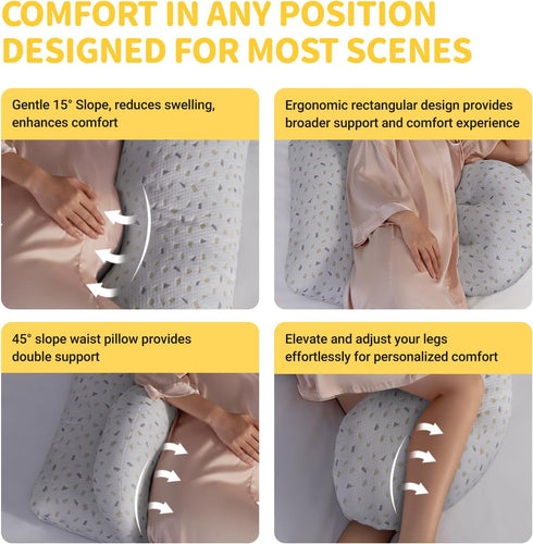 Pregnancy Pillow for Sleeping, SEEDNUR Maternity Pillow Support for Back, Legs, Belly, HIPS, Pregnancy Body Pillow