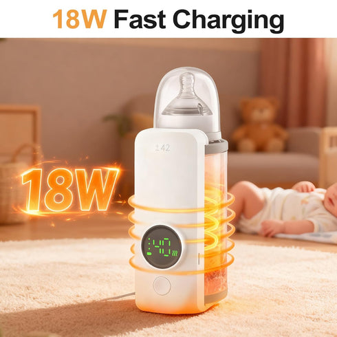 KLOMBIO 6000 Portable Bottle Warmer, Equipped with a mAh Battery, Suitable for Dreastfeeding and Formula Feeding
