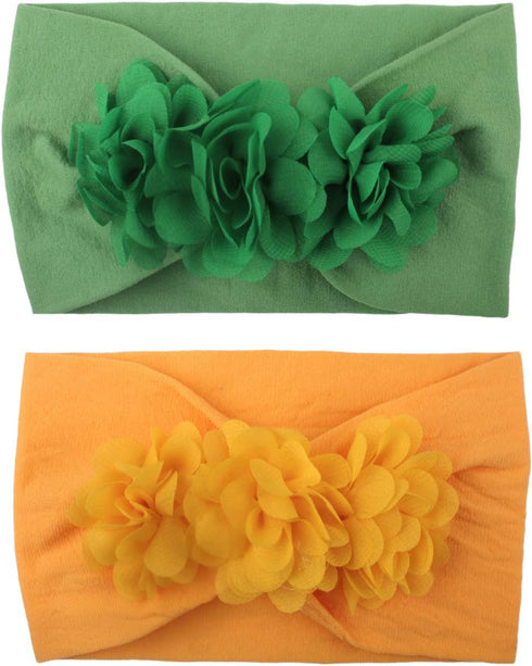 WZT Stretchy Knot Nylon Baby Headbands for Newborn Girls, Infant Toddlers, Kids Bows, Child Hair Accessories