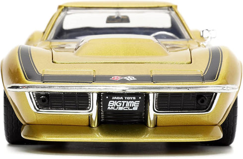 1:24 1969 ZL-1 Jada Toys Big Time Muscle Chevy Corvette Stingray Die-cast Car Gold, Toys for Kids and Adults