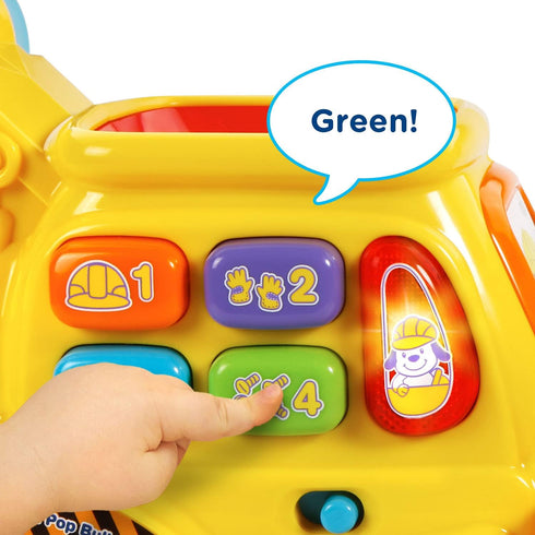 VTech Pop-a-Balls Push & Pop Bulldozer, Yellow