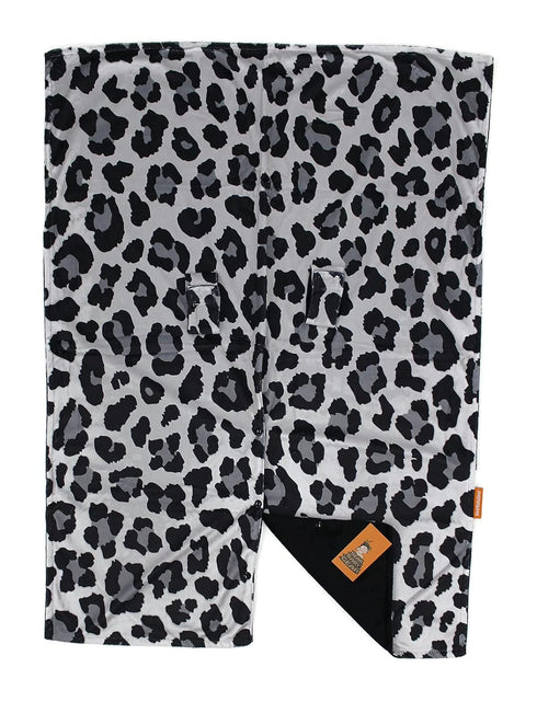 Dear Baby Gear Deluxe Car Seat Canopy, Double Layer, Gray Leopard Print, 40 x 30 Inches