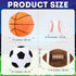 Sratte 4 Pcs Stuffed Sports Pillows Toy Set, Soft Plush Basketball Soccer Football Baseball Pillows for Bedroom Decor