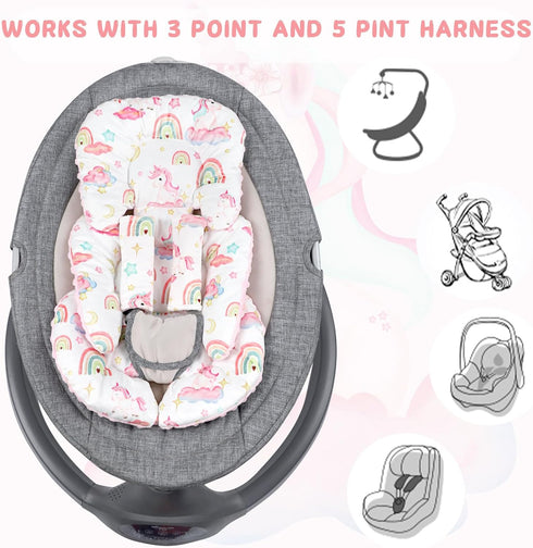 Pack Set, of Baby Car Seat Head Support and Nursing Pillow Cover Ultra Soft Comfortable